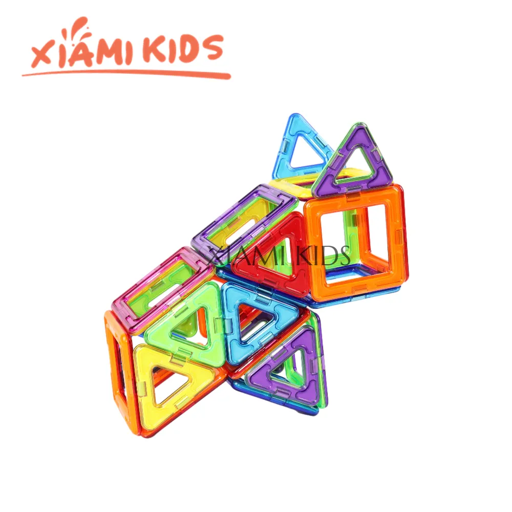 XIAMIKIDS DIY لعبة مغناطيسية ثلاثية الأبعاد للأطفال تجميع لعبة بناء عصا مغناطيسية ألعاب تعليمية قضبان مغناطيسية لبنات بناء مغناطيسية