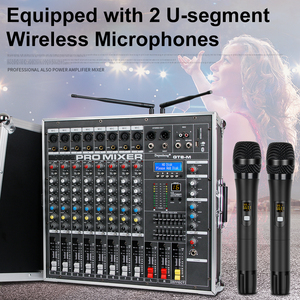 Depusheng GT8M Professional 8-Channel Powerful Amplifier <strong>Mixer</strong> with Two Wireless Microphones for Stage Performance - Product Image 6