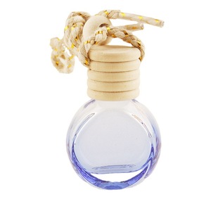 Hình Elip 10ml Gradient màu xanh hồng Vàng thủy tinh xe khuếch tán chai với dây rỗng nhỏ Nước hoa xe hơi treo bao bì - Product Image 1