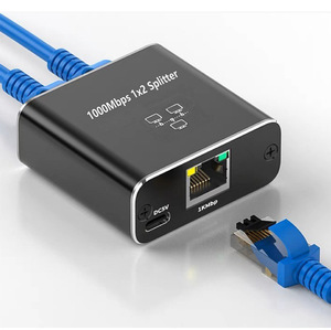 Distribuidor de red Gigabit 1 split 2 red RJ45 conector 1 split 2 Gigabit 1 entrada 2 salida distribuidor de red