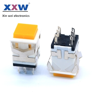 Key <strong>Switch</strong> KD2-23 Without Light Self-locking square Button Square Power <strong>Switch</strong> 6 Pin Holes 17 X 17mm - Product Image 4