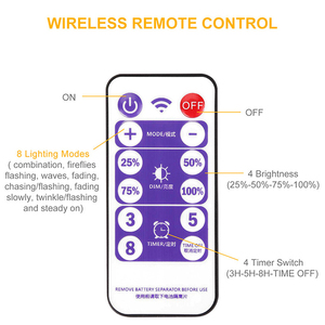 Đèn LED Màn Giáng Sinh 3.5M Chạy Bằng Năng Lượng Mặt Trời 138LED Đèn Cổ Tích 8 Chế Độ Đèn Treo Dây Với Điều Khiển Từ Xa Cho Đám Cưới - Product Image 4