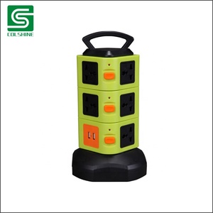Multi Presa di corrente Desktop di Estensione Presa di Corrente con Interruttore USB Torre di Presa