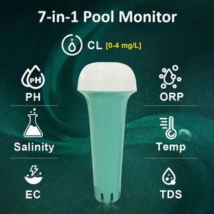 7 <strong>in</strong> <strong>1</strong> Factory WIFI Multiparameter PH Salt Chlorine Temp TDS Meter EC for Pool Water Quality for <strong>Test</strong> with Tuya App - Product Image 2