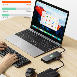 Venda quente 11 em 1 Estação de Ancoragem TYPE-C para RJ45 1000M + usb3.2 * 3 + HDMI + DP + SD/TF + 3,5mm de áudio + VGA + PD100W <span class=keywords><strong>Usb</strong></span> <span class=keywords><strong>Hub</strong></span> De Carregamento - Product Image 3