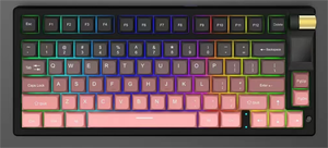 Teclado mecánico con cable de 82 teclas LED OEM personalizado 75% Mini RGB tipo C Teclado mecánico portátil con cable para juegos con perilla
