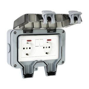 Factory Supply <strong>2way</strong> 16A German EU UK US <strong>Switch</strong> Box Outdoor Waterproof <strong>Switch</strong> Socket Box - Product Image 1