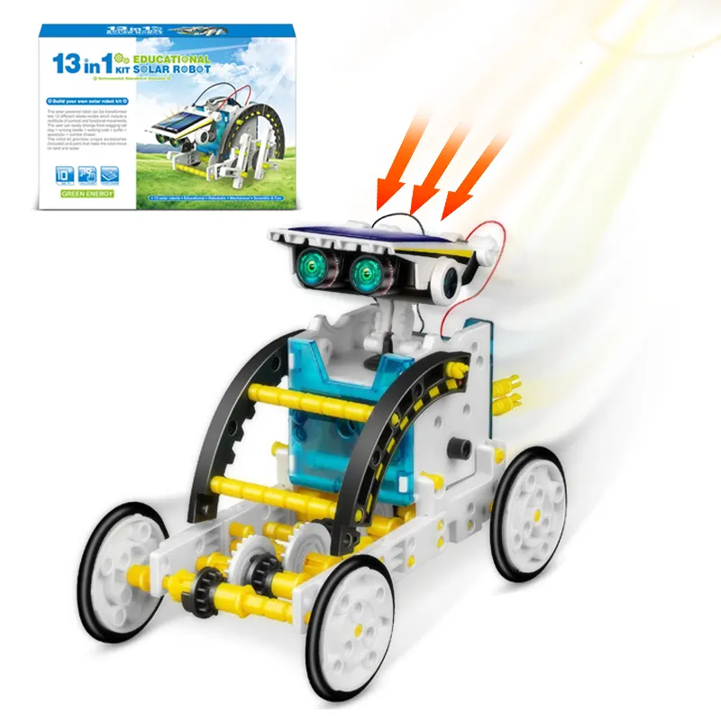 13-in-1 güneş çocuklar için Robot oyuncaklar DIY bina bilim deney kiti montaj eğitim oyuncak