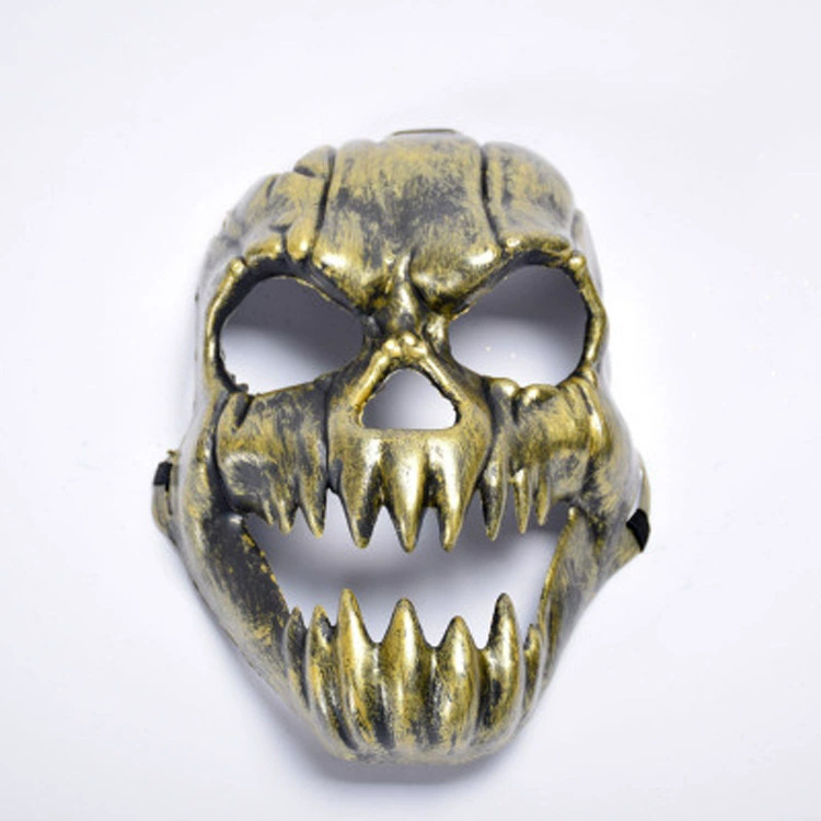 Máscara de calavera con colmillos - Oro