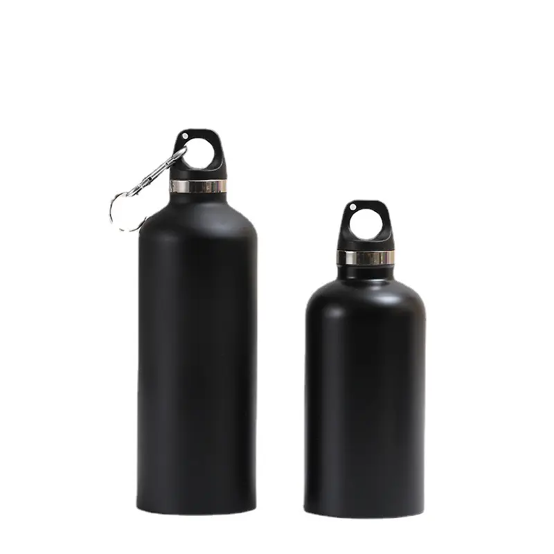 Termo aislado al vacío de acero inoxidable de doble pared de 350ML/500ML para exteriores, botella de agua deportiva para beber con mosquetón