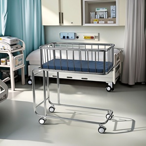 SUS304 thép không gỉ y tế Giường cũi trẻ em với giả da mềm có thể gập lại thiết kế nội thất bệnh viện bền cho sử dụng thương mại - Product Image 1