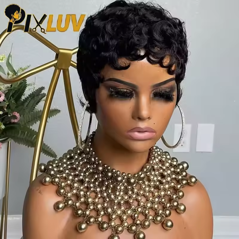$5.9 Curly Pixie Cut Wig