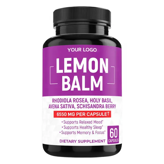 Haccp OEM ODM limon balsamı kapsül 6550 mg-limon balsamı, Rhodiola Rosea, kutsal fesleğen