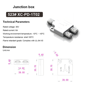 Factory Wholesale Power <strong>Distributor</strong> Junction Box <strong>1</strong> in <strong>4</strong> out for Pluggable Wire Connector Cable 22-20AWG Connectors Product - Product Image 4