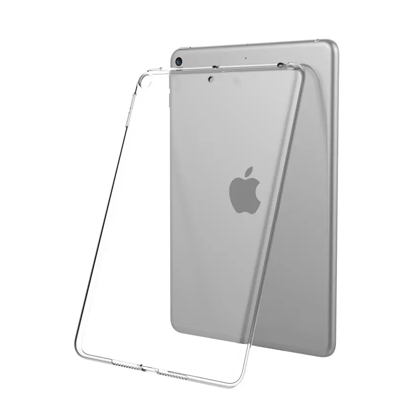 Temizle iPad kılıfı 10.2 "2019, ince hafif esnek yumuşak şeffaf TPU arka kapak iPad 7th nesil