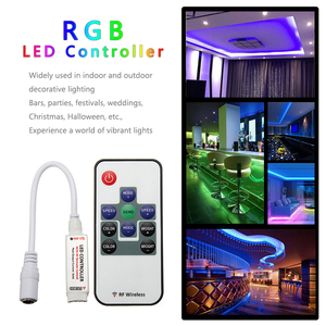 RGB мини-контроллер 5 В 12 В 24 В 12А 3-сторонний PWM сигнал RF 10-клавишный беспроводной пульт дистанционного управления для постоянного напряжения светодиодные цветные полосы света - Product Image 6