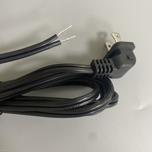 10 Feet 90 Degree 2-Slot Polarized Power <strong>Cord</strong> <strong>18</strong> <strong>AWG</strong> Angled IEC320 C7 to NEMA 1-15P Power Cable Black Color - Product Image 5