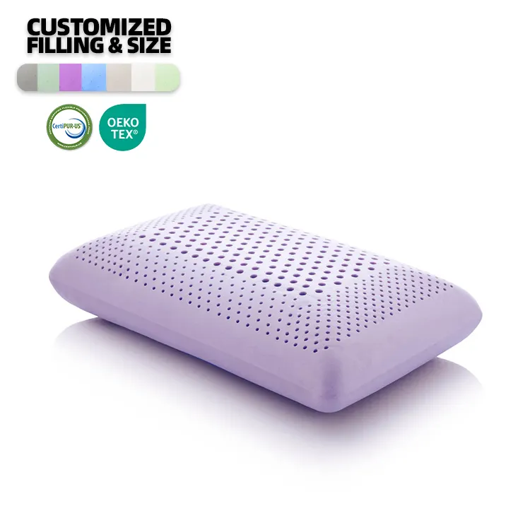 Hot Sale Custom ized Lavendel ätherisches Öl Kühlgel Memory Foam Kissen mit lang anhaltendem Lavendel duft