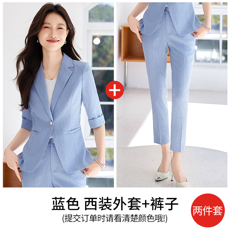 blue suit pants