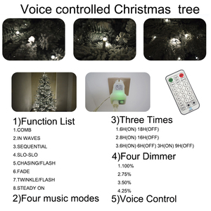 New Design Music <strong>Lights</strong> 12 Function <strong>String</strong> <strong>Lights</strong> Voice Controlled Christmas Tree <strong>Light</strong> with <strong>Remote</strong> Control Waterproof for Party - Product Image 4