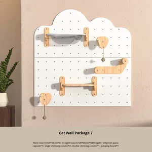 Pastoral Umwelt freundliche 5-stufige <span class=keywords><strong>Cat</strong></span> Wall Jumping Platform Kletter rahmen Wand-Sprungbrett Massivholz Peg board <span class=keywords><strong>Tree</strong></span> - Product Image 6