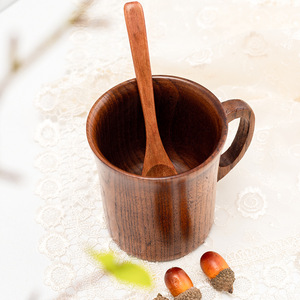Yüksek kalite özel doğal ahşap bardak fabrika doğrudan çay ve kahve Drinkware su bardakları kazınmış logosu ile - Product Image 3