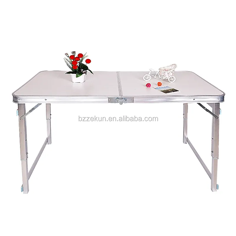 Al aire libre ajustable en altura peso ligero portátil comedor plegable de aluminio mesa y sillas portátil de juegos de mesa