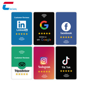 Custom Printing Programmable QR <strong>Code</strong> Social Media 13.56mhz NFC Google Review Card - Product Image 2