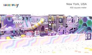 สนามเด็กเล่นในร่มพร้อมธีมลูกกวาดอุปกรณ์สำหรับเล่นแบบนุ่มสไลด์บอลสระใหญ่สำหรับเด็กทำจากพลาสติก - Product Image 4