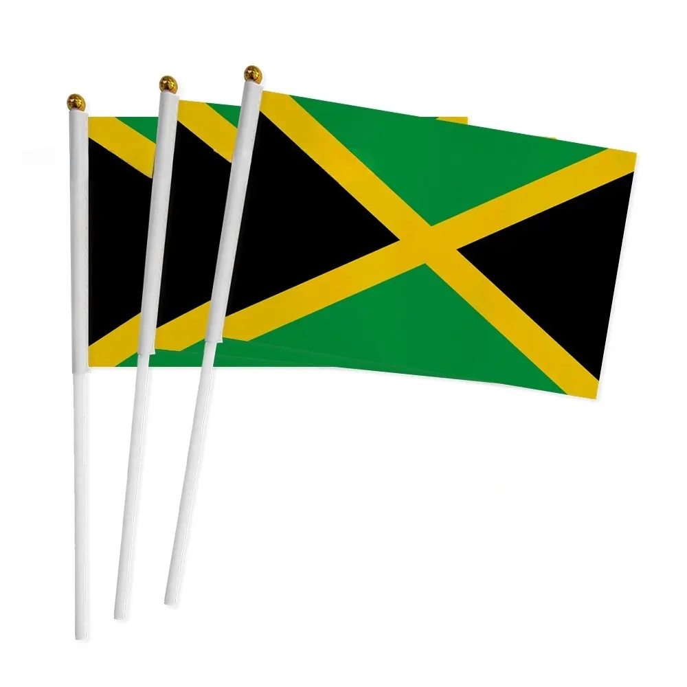 ポール付きジャマイカ国旗ポリエステル旗安い小さな旗