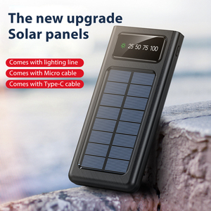 Yüksek kalite 30000mah 2A hızlı güneş enerjisi bankası 10000mah 20000amhCharging dahili 4 kablo tip-c taşınabilir açık PowerBank - Product Image 6