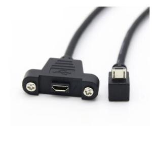 0.3m 0.5m微型USB 5针90度USB 2.0公连接器至带螺钉面板安装孔的微型母延长线 - Product Image 6