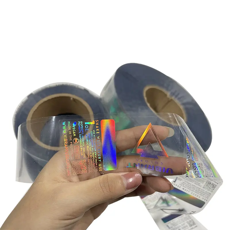 Impressão de holograma personalizado selo de segurança removido, etiqueta holográfica de adesivo a laser vazio inviolável
