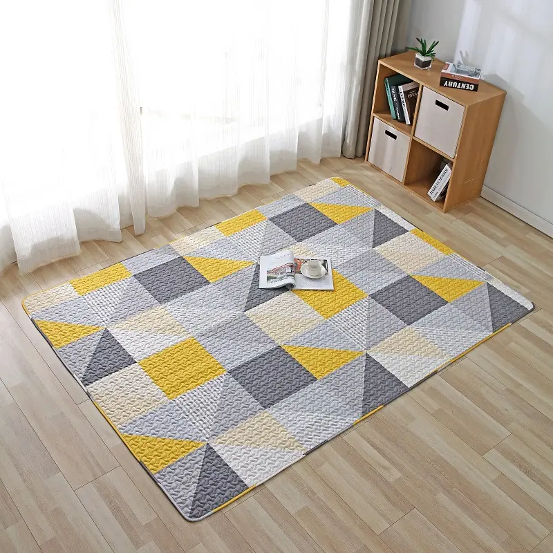 Alfombrilla acolchada de algodón para el hogar, cama rectangular completa para dormitorio, mesa de té, estera antideslizante para gatear para bebé