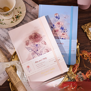 Gül Manor ve kelebek dizüstü yaratıcı renkli iç öğrenci ciltli ciltleme günlüğü kitap ciltli araba hattı kitap A5 - Product Image 3