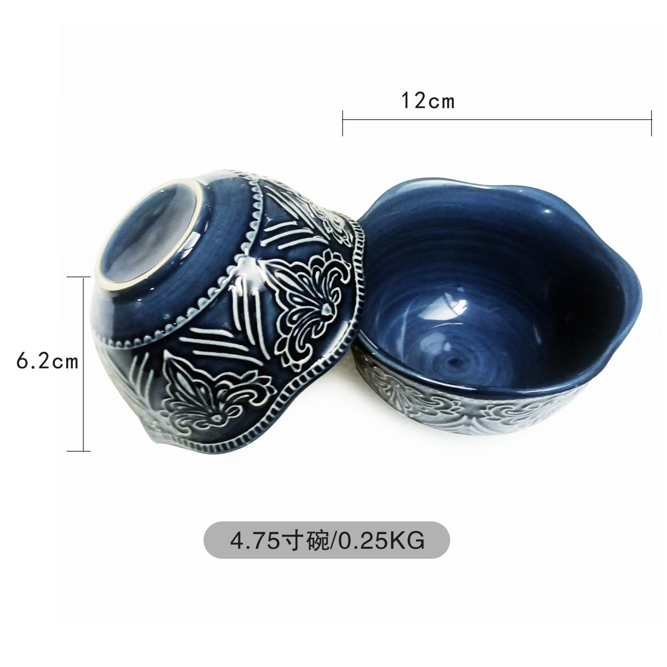 Bol bleu de 4,75 pouces