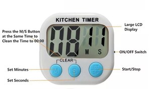 Digitaler Küchen-Countdown-Timer mit großem LCD-Bildschirm und Akku - Product Image 2