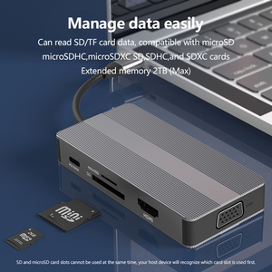 Eight-in-One <strong>TYPE</strong>-C Docking Station with HD Mi <strong>Network</strong> Card VGA USB3.0 Converter HUB for Laptop Phone Used <strong>Computer</strong> Accessories - Product Image 5