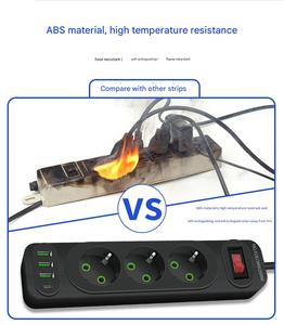 Enchufe de interruptor estándar europeo USB 3,0 + Tipo-c Enchufe de 1 orificio Tablero de cableado de alimentación del hogar - Product Image 5