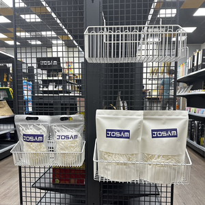 Fast Shipping Retail White <strong>Color</strong> Grid Panel Wire <strong>Display</strong> Basket with <strong>Hooks</strong> for Sale - Product Image 5
