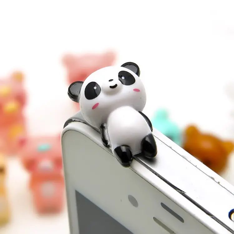 Japon tak yalan Ayı Domuz Panda Cep Telefonu Karikatür 3.5mm Cep Telefonu Toz Fiş telefonu aksesuarları