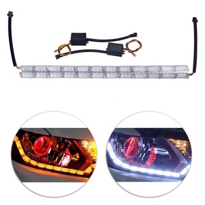 Flexible Crystal <strong>Tear</strong> Eyes <strong>LED</strong> Strip Daytime Running Light DRL Turn Signal Yellow Flowing Car Front Headlight Driving Lamp - Product Image 5