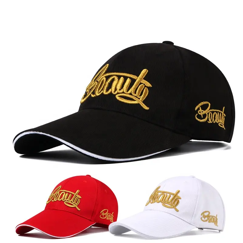 Gorra deportiva ajustada de 6 paneles, sombrero de béisbol con logotipo bordado 3D personalizado, para exteriores