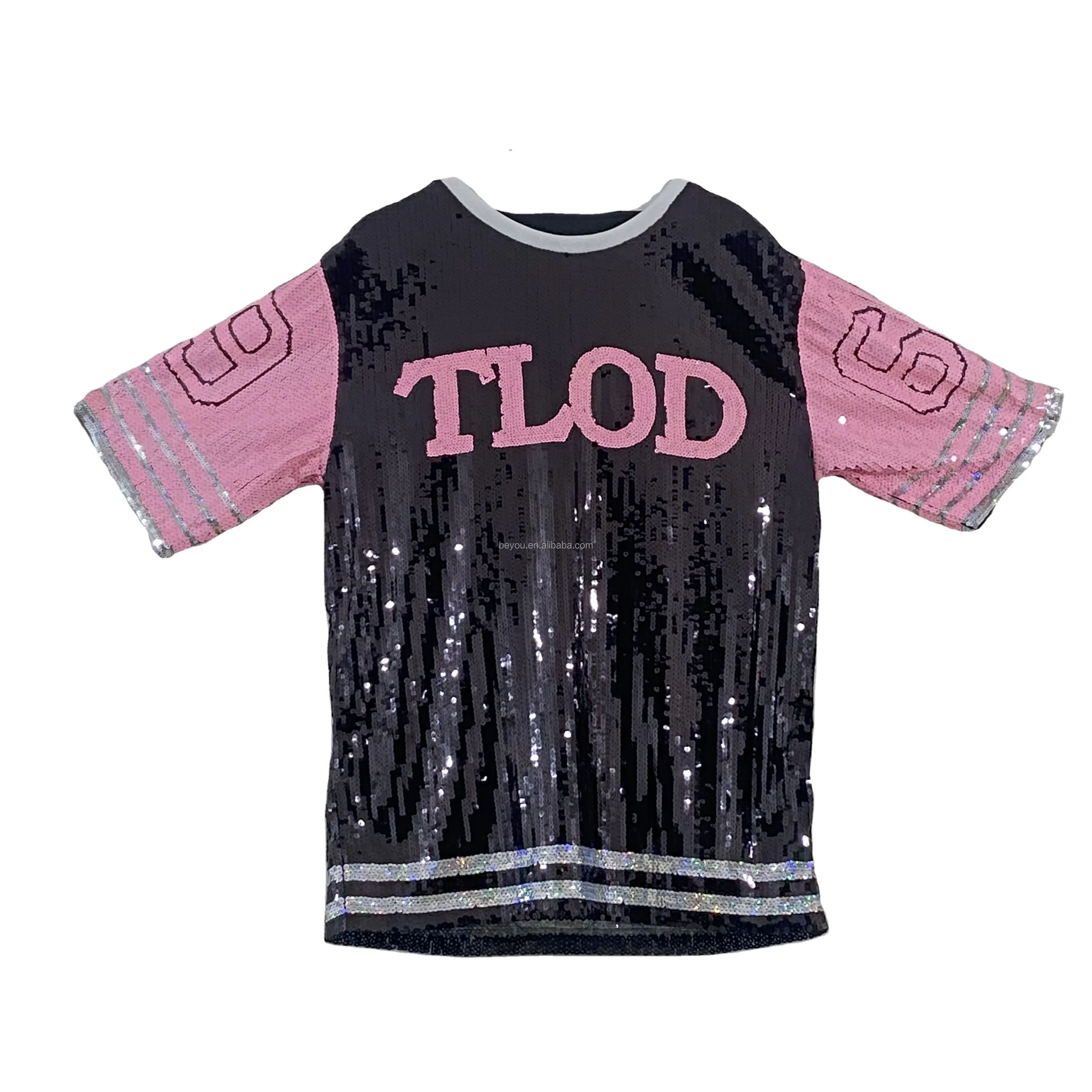 Personnalisé sororité TLOD inspiré rose avec haut noir dames de distinction Inc femmes Sequin Jersey 1964 T-shirt vêtements de fête
