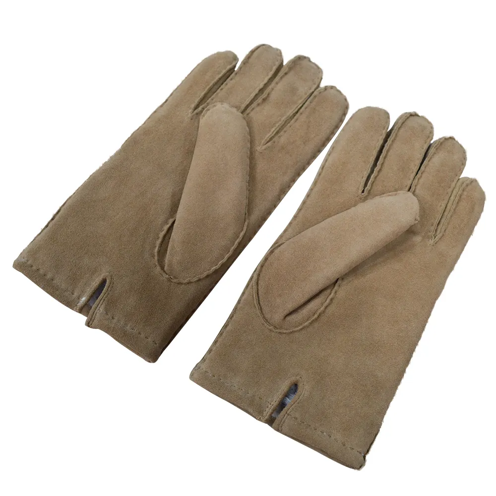 Leder handschuhe Hersteller Custom Winter Pelz Fäustlinge Schaffell Männer Frauen Mode OEM Custom ized Schaffell