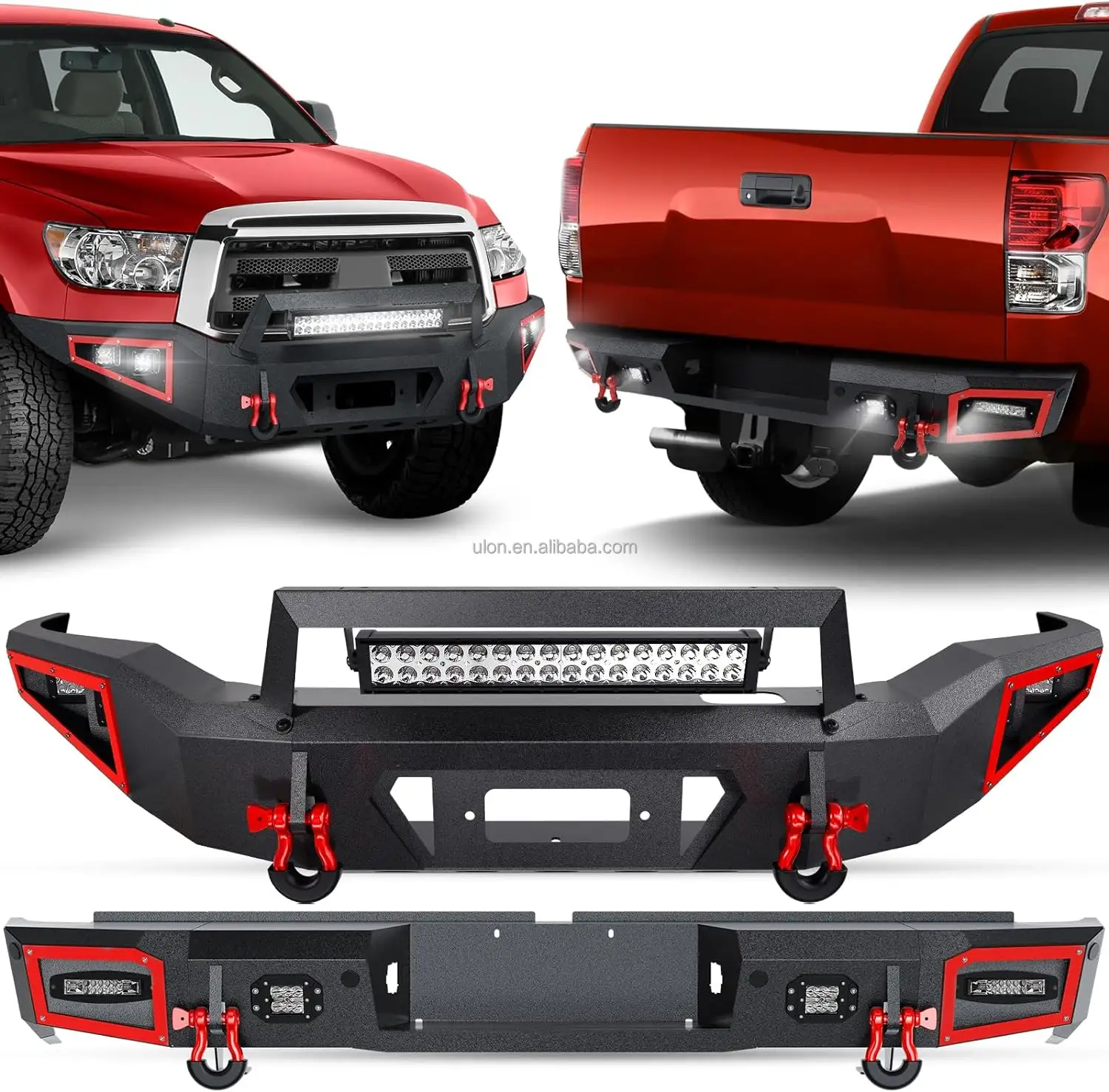 Factory Price OEM Full Width Front & Rear Bumper fit 2007-2013 Toyota Tundra Off-road Pickup Truck Bumper Built-in Winch Plate