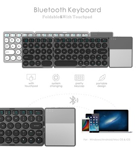 Portable Wireless <strong>Keyboard</strong> Blue Tooth Foldable BT <strong>Keyboard</strong> <strong>With</strong> Touchpad Mouse Folded <strong>Keyboard</strong> for iPad <strong>Android</strong> - Product Image 3