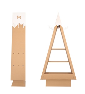 Albero di natale a forma di gancio di visualizzazione piano ha condotto la lampadina ondulato appeso mensola calze gancio di visualizzazione del contenitore di regalo di cartone di visualizzazione ad albero - Product Image 5