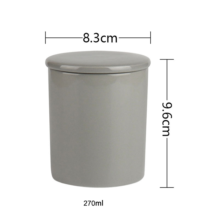 Customized Wholesale Gift Craft Cylindrical Candle Jar With Lid Decorative Ceramic Home Luxury Unique White Decoration