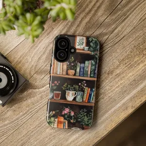 Dark Cottagecore <strong>Bookish</strong> Bookshelf Phone Case for IPHONE 16 15PRO MAX 14 13 12 11 Acrylic TPU Two in One Magnetic Phone Cases